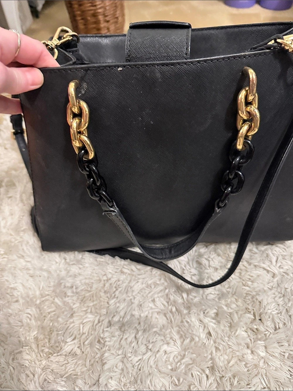 Michael Kors Black Chain-Handle Tote